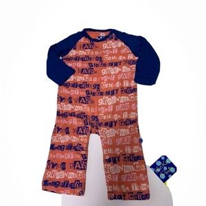 KicKee Pants Long Sleeve Raglan Romper Bodysuit 0-3 Months London Towns NEW